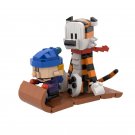 Calvin and Hobbes Comics Figures on a Snow Sled 347 pcs MOC Building Blocks (in OPP bag/no box)