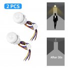 2PCS PIR Motion Sensor Detector Smart Switch Home Indoor Outdoor Infrared Light