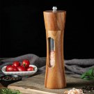 8inch Wooden Salt Mills Sets,Pepper Grinder with Base Ceramic Core Transparent