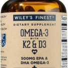 Wiley's Finest Wild Alaskan Fish Oil Vitamin K2 & D3 Softgels