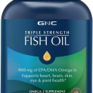 GNC Triple Strength Fish Oil Omega 3 Supplement, 1000mg EPA and DHA, Supports Heart, Brain