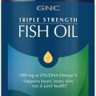 GNC Triple Strength Fish Oil Omega 3 Supplement, 1000mg EPA & DHA, Supports Heart, Brain