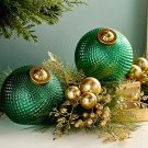 Set of (2) 6" Diamond Glass Tabletop Ornaments by Valerie