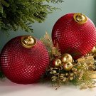 Set of (2) 8" Diamond Glass Tabletop Ornaments by Valerie