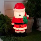 Bethlehem Lights 30" Illuminated Santa Figurine with Wreath