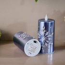 Set of (2) 7" Flickering Embellished Glass Candles by Valerie