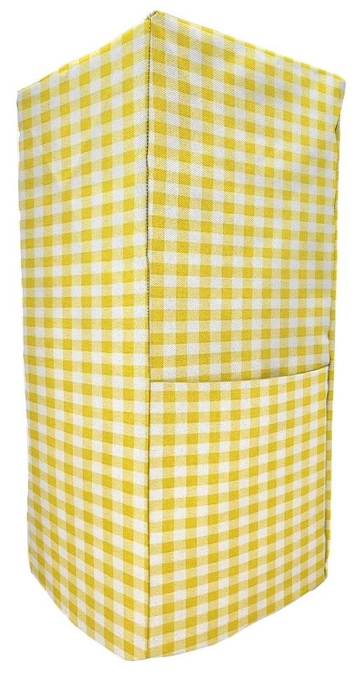 Yellow Checked Gingham Blender Cover Size Large