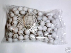 100pc Bunge Balls -- 9" long  -- white