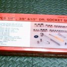 52 PCS 1/4", 3/8", 1/2" DR. SOCKET SET