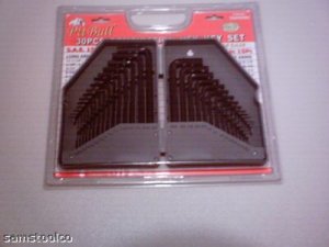 Hex Key - 30 pc "L" shape wrench-metric 15pc & sae 15 pc