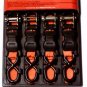 4pc 1'' X 15' Orange Ratchet Strap Tie Down