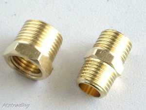2 pcs AIR FITTING ADAPTER-3/8"npt,1/4"npt-Brass