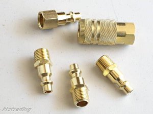 5pc Air Brass Fittings-COUPLER & CONNECTOR