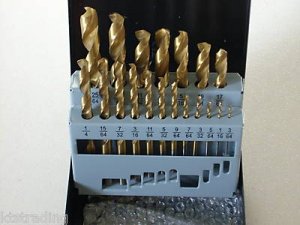 19 pcs titanium hss drill bit set