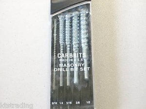 5 pcs carbbits masonry drill bit set