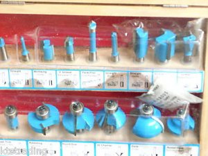 15pc Router Bits Set - 1/4" Bit