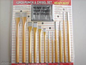 12 pcs 6" to 9-1/2" long Punch & Chisel Set