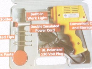 5 pc ELECTRIC SOLDERING IRON SOLDER w/ case