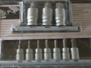 12 PC. 3/8'' & 1/2'' DR. HEX BITS SOCKET SET SAE