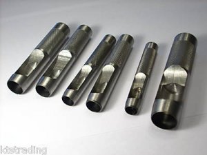 6 pc Hollow Punch Set (3/8" , 7/16" , 1/2" , 9/16" , 5/8" , 3/4" ) large sizes