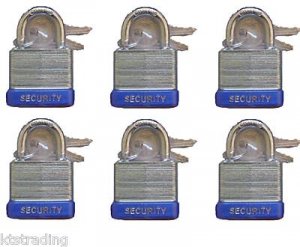 30 mm Padlock - 6 pc keyed alike - 1 " padlocks