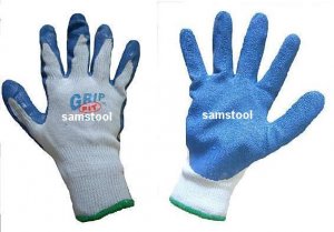 6 pairs of Heavy Duty Rubber Coated Work Gloves - medium