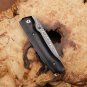Hunting Knife Folding Damascus Blade Home Outdoor Kitchen Tool