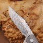 Hunting Knife Damascus Steel Titanium Alloy Handle Survival EDC Tool