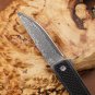 Tactical Hunting Knife Damascus Folding Blade Outdoor Tool
