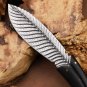 Hunting Knife Damascus Steel Feather Blade Multi functional Tool