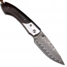 Folding Knife Damascus Steel Hunting Defense Tool