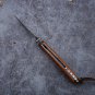 Folding Hunting Knife San Mai Blade Leather Scabbard