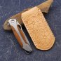 Damascus Folding Knife 3 inch Blade Camping Hunting Tool New