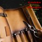 Knife Roll Storage Bag Handmade Cow Leather 6 Slots Zipper Pouch Shoulder Strape