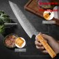 Kiritsuke Knife Chef Butcher Kitchen Home Cutting Tool Minimalist Design Redwood