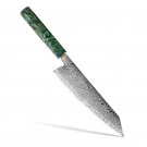 Chef Knife Japanese Kiritsuke Damascus Rose Pattern Home Kitchen Tool Green