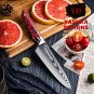Petty Knife Damascus Steel Chef Kitchen Knives Utility Cutting Cooking Tools Red