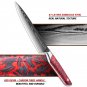 Petty Knife Damascus Steel Chef Kitchen Knives Utility Cutting Cooking Tools Red