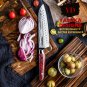 Chef Kitchen Knives Japanese Santoku Knife Sushi Sashimi Home Cutting Tools Red