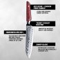 Chef Kitchen Knives Japanese Santoku Knife Sushi Sashimi Home Cutting Tools Red