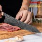 Premium Chef Knife Japanese Kiritsuke Black Finish Damascus Blade Kitchen Tools