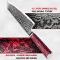 Japanese Kiritsuke Knife Powder Steel Home Kitchen Chef Cutting Tool Red Handle