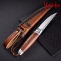Hunting Knife M390 Fixed Blade Outdoor Camping Fishing BBQ Tool Leather Scabbard