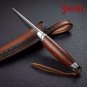Hunting Knife M390 Fixed Blade Outdoor Camping Fishing BBQ Tool Leather Scabbard