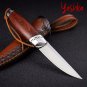 Hunting Knife M390 Fixed Blade Outdoor Camping Fishing BBQ Tool Leather Scabbard