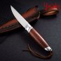 Hunting Knife M390 Fixed Blade Outdoor Camping Fishing BBQ Tool Leather Scabbard