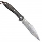 Hunting Knife Damascus Folding Blade Outdoor Travel BBQ Tool Leather Scabbard Hunting Knife Damascus Folding Blade Outdoor Travel BBQ Tool Leather Scabbard