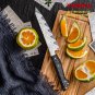 Japanese Damascus Petty Tomato Utility Knife Chef Kitchen Tool Gold Foil Design