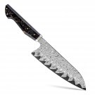 Japanese Damascus Santoku Knife Chef Kitchen Sashimi Tool Gold Foil Design NEW
