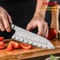 Japanese Damascus Santoku Knife Chef Kitchen Sashimi Tool Gold Foil Design NEW